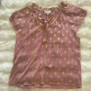 Pink Tie Front Blouse NWOT